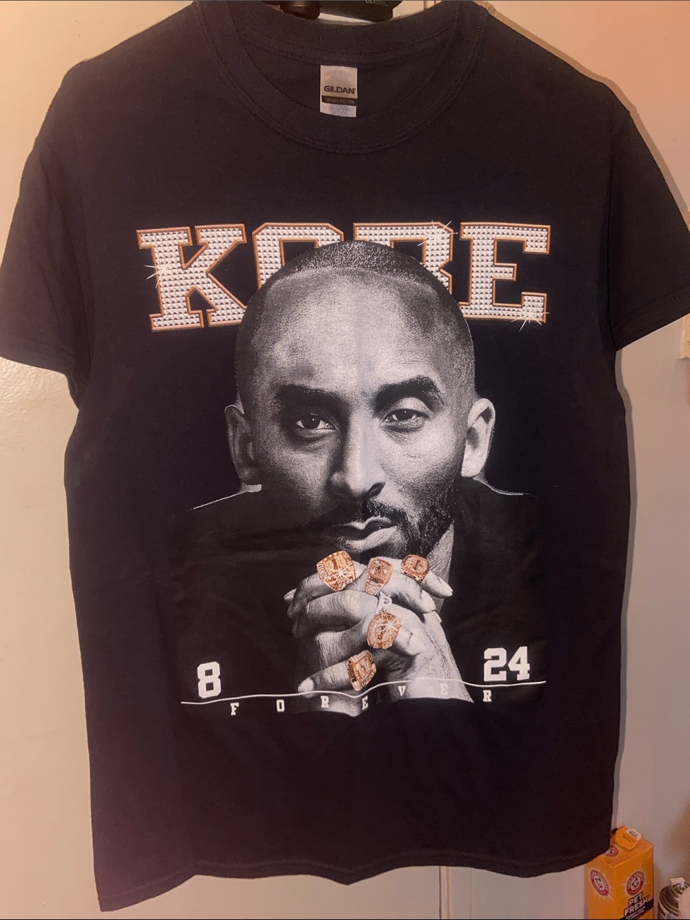 Gildan Black Kobe Graphic Tee with Gold Accents